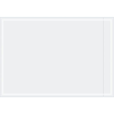 PL471.jpg A sleek whiteboard with a thin metal frame, akin to the smooth finish of MH-USAs Clear Face Document Envelopes (3 1/2 x 5, 1000/Case), rests horizontally against a white backdrop. Its surface reflects softly, enhancing its pristine look.