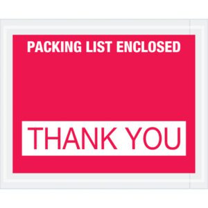 The MH-USA envelopes, sized 4 1/2 x 5 1/2 inches, display PACKING LIST ENCLOSED at the top and THANK YOU in the center. Sold in cases of 1000.