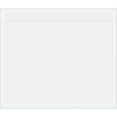 PL524.jpg A plain white rectangular envelope, similar to the MH-USA 7 x 6 Clear Face Document Envelopes (1000/Case), has a horizontal line at the flaps top, offering a clean minimalistic look against a pristine white background.