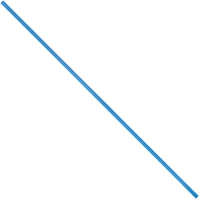 PLT8B.jpg A single, long blue straw lies diagonally on a white background, reflecting the crisp simplicity of MH-USAs 8 x 5/32 Blue Plastic Twist Ties (2000/Case).