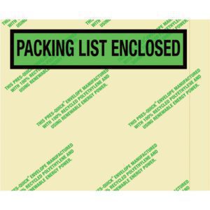 The MH-USA 4 1/2 x 5 1/2 Environmental Packing List Enclosed envelope, with a green and black label, is crafted from recycled materials using renewable energy. It promotes sustainable packaging and comes in cases of 1000.