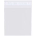 The MH-USA 5 x 5 - 1.5 Mil Resealable Poly Bags (1000/Case) feature a clear design with a white sealing strip at the top, providing full visibility of contents.