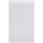 The MH-USA 12 x 4 x 18 - 2 Mil Resealable Gusseted Poly Bag, shown on a plain white background, highlights its quality with a white strip at the top. The slightly crinkled bag appears empty and comes in packs of 500 per case.