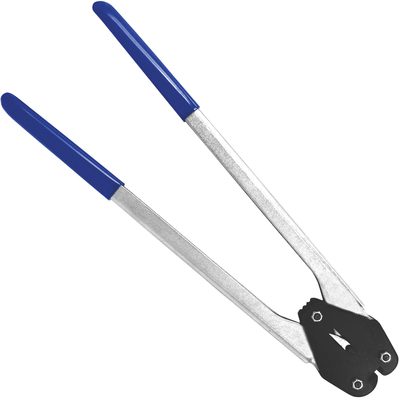 PST4212.jpg The MH-USA 1/2 Heavy-Duty Serrated Seal Sealer, with its black crimping head and blue rubber grips, embodies precision and durability, showcased against a white background.