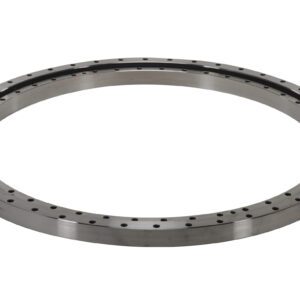 The Vestil Precision Turrent Bearing 41.1875 In, a large metal circular bearing designed for industrial use, features evenly spaced holes around its edges and is set against a plain white background.