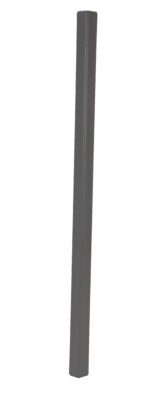 The Vestil Gray Pvc Corner Guard W/Alum Insert 2In is a tall, slender rectangular prism with a smooth gray surface and measures 2 inches wide.