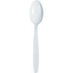 A photo of MH-USA Plastic Spoons (1000/Case) featuring a subtly textured handle, set against a white background.