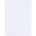 The MH-USA 3 x 5 - 2 Mil Reclosable Polypropylene Bag sits empty on a white background, showcasing its transparent design and white sealing strip.