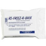 The 7 x 5 x 1 1/2 Re-Freez-R-Brix® Cold Bricks (12/Case) keep perishables cold for hours with reliable foam refrigerant technology, acting like a refrigerator in a bag.