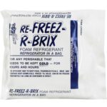 The 4 1/2 x 4 x 3/4 Re-Freez-R-Brix® Cold Bricks by Polar Tech Industries are white-packaged, versatile foam refrigerants in a bag that maintain perishables coolness for long periods. These reusable bricks are sealed and available in cases of 42.