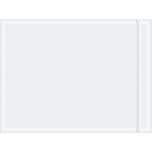 A blank white paper sits in an MH-USA 9 x 12 Resealable Clear Face Document Envelope, with a subtle border and a vertical shadow on the right, adding to its minimalist look against the white background.