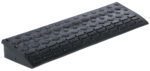 A Vestil HD rectangular rubber ramp, 34.875 inches wide, in black with a diamond pattern surface, designed to provide a smooth incline for improved accessibility or bridging small height differences.