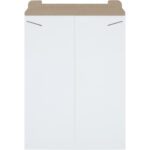 The 18 x 24 White Stayflats® Mailers feature a large design with a brown fold-over flap and two diagonal closure slits. Their smooth, white surface is ideal for mailing documents or photos securely. Available in cases of 50 for your convenience.