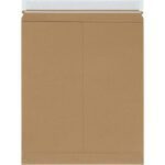 A 12 3/4 x 15 Kraft Self-Seal Stayflats Plus® Mailer with a peel-and-seal closure and a plain, smooth surface is perfect for securely mailing documents or items. Available in cases of 100.