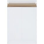 The 9 3/4 x 12 1/4 White Stayflats Plus® Mailers, in a pack of 25, provide secure mailing with a brown pull-tab closure and convenient self-seal design for documents or lightweight items.