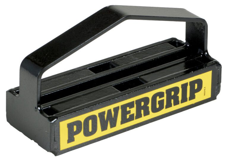ROTO-90_A.jpg The Vestil Magnetic Easy Lift, with a 92.5 lb working capacity, features a black metal bracket with a handle and POWERGRIP boldly printed in yellow and black on the side for strength and reliability in your lifting tasks.