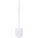 The Rubbermaid (6 Pack) Toilet Bowl Brushes feature a white plastic design with long handles, round bristle heads for effective cleaning, and an opening near the top for easy grip or hanging, all conveniently packaged in a 6-pack case.