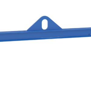 The blue Vestil Spreader Beam Magnetic 2000Lb Cap, 6Ft Wide features two yellow adjustable clamps with black handles and an oval attachment point, offering an efficient industrial solution for lifting heavy loads.