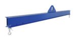 The Vestil Economy Spreader Beam 4000 Lb 120 In is a durable blue spreader with a triangular top attachment and end hooks, designed to lift up to 4000 lb safely.