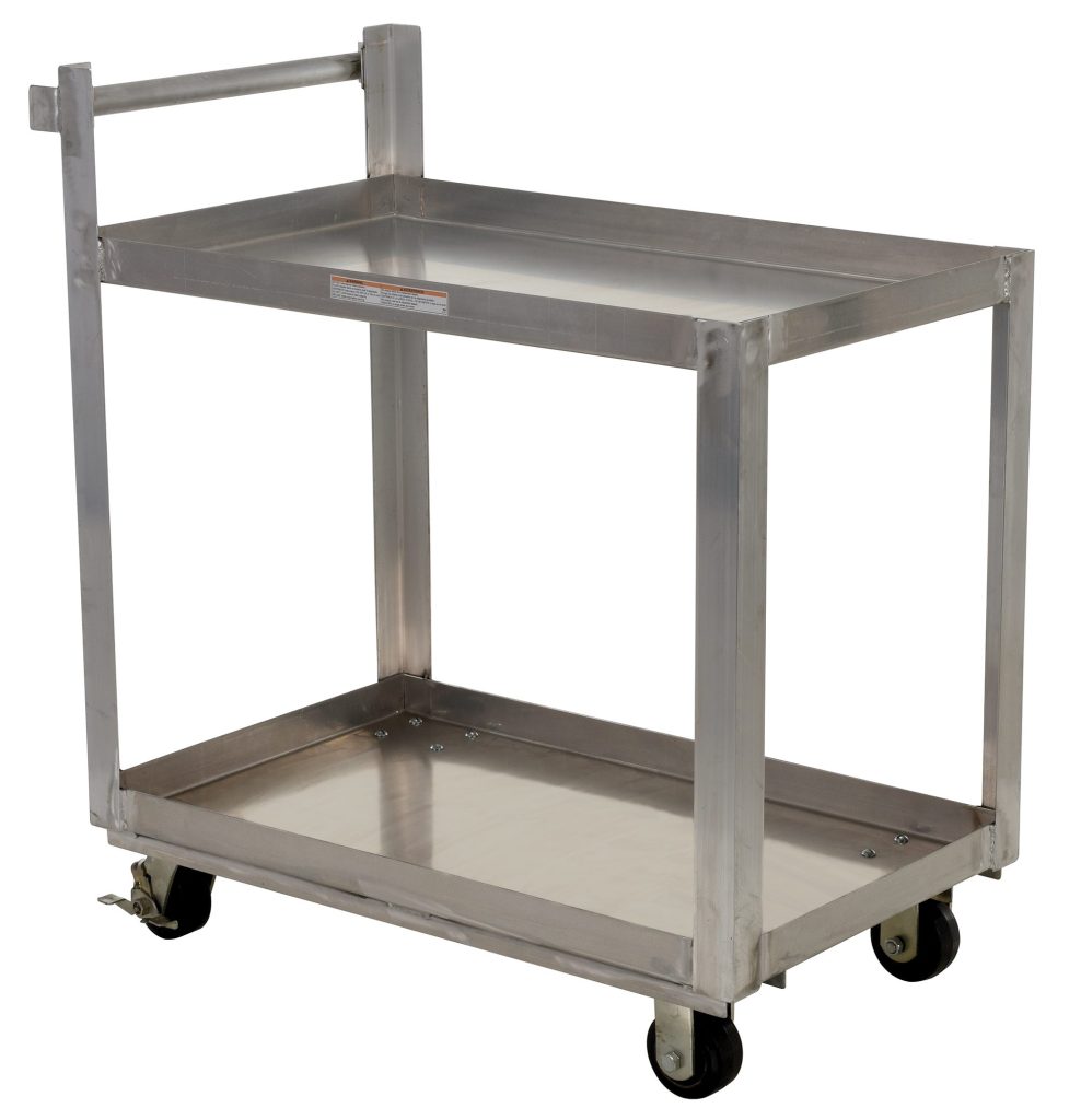 Alum Service Cart W/ Two 22 X 36 Shelves