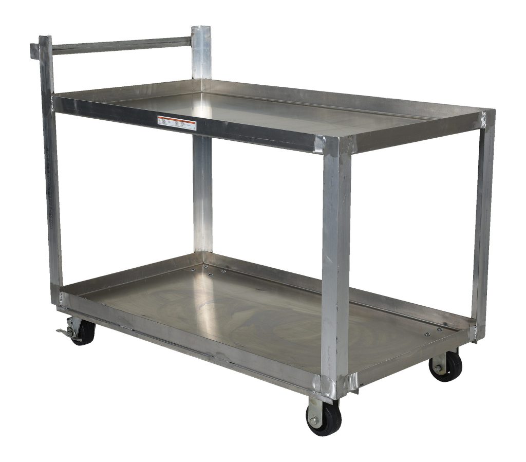 Alum Service Cart W/ Two 28 X 48 Shelves