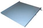 The Vestil Ramp Scale Option - 48 X 60 X 3.5 is a large, rectangular metal platform with diamond plate texture and raised edges, set against a plain white background.