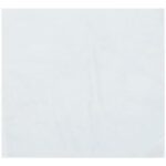 A plain white napkin with subtle creases rests against a white backdrop, resembling the pristine finish of MH-USA 4 x 6 - 100 Gauge Shrink Bags (500/Case), ensuring it stays the images focal point.