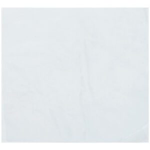 A plain white paper napkin with a slightly wrinkled surface rests against a white background, embodying the simplicity of MH-USA 6 x 6 - 80 Gauge Shrink Bags (500/Case), understated yet reliable.