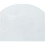 A basic light gray tombstone with an arched top resembles the simplicity of MH-USA 100 Gauge Domed Shrink Bags, emphasizing a smooth, minimalist design on a white backdrop that highlights its subtle elegance.