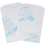 Two partially overlapping white Super Saver paper bags with blue text and design have a serrated top edge similar to the 3 x 5 Silver Saver® Bags (250/Case), both ideal for snacks or sandwiches.
