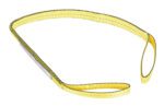 The Vestil Poly Yellow Lift Web Sling, 1 In X 4 Ft, is made from durable yellow nylon and forms a reliable loop for all your lifting needs.