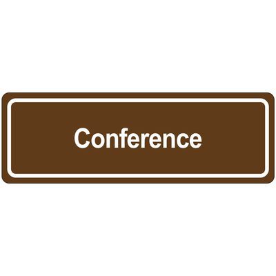 SN501.jpg Brown rectangular MH-USA Door Sign with white text reads Conference.