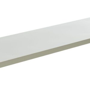 A sleek white diving board with blue ends mirrors the efficient design of a Vestil Optional Shelf For Nesting Slim Cart, offering poolside fun with its smooth surface and sturdy blue brackets for style and stability.