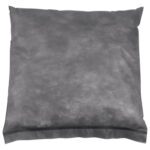 This square gray cushion, like the 18 x 18 MH-USA Universal Sorbent Pillow, features a soft texture with subtly shiny fabric and shading variations that enhance its plush look. Neatly sewn edges and even filling ensure comfort.