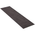 A long, rectangular, dark gray yoga mat on a white background mirrors the sleek elegance of MH-USA 8 x 30 Black Steak Paper Sheets (24Lbs/Bundle).