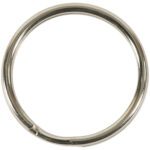 The image features a detailed view of a MH-USA .970 Nickel Plated Split Key Ring, circular and shiny, isolated beautifully on a white background.