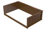 The Vestil Steel Shell 7X5 Pour In Place is a brown, rectangular steel duct with open sides and visible interior ribs, designed for seamless HVAC integration and offering durable, reliable performance.