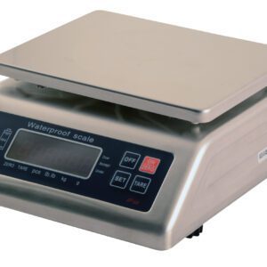 The Vestil Stainless Steel Parts Scale 6.6 Lb Cap offers a digital waterproof design with a flat platform and control panel. Its sturdy rectangular build includes OFF, ON/ZERO buttons, and an easy-to-read LED display.