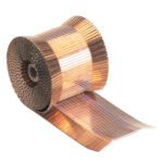 A partially unrolled roll of copper tape, with its metallic sheen and textured pleats, mirrors the precision and meticulousness you can rely on from MH-USA 5/8 Roll Staples (1000/Roll) for detailed tasks.