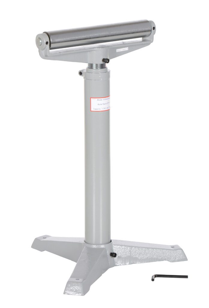STAND-H-HP_A.jpg The Vestil Horizontal Roller Stand 27 to 42 In features a cylindrical roller atop a sturdy three-legged base, includes an allen wrench for easy adjustments, and is ideal for supporting long materials during cutting or shaping.