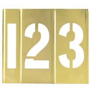 MH-USA 2 Number Only Brass Stencils feature a golden finish with numbers 1, 2, and 3 displayed on individual panels.