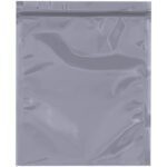 The MH-USA 8 x 10 Unprinted Reclosable Static Shielding Bags feature a shiny silver exterior and resealable ziplock, providing excellent protection. Available in cases of 100.