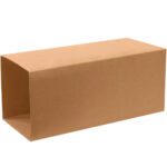 A rectangular, open-ended MH-USA 22 1/2 x 22 1/2 x 40 Telescoping Outer Box from a 10/bundle is displayed against a plain white background. The horizontally oriented box with visible open sides highlights its ample storage space and robust design.