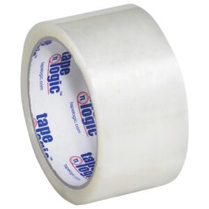 The 2 x 55 yds. Clear Tape Logic® Lbs900 Economy Tape (6 Pack) is shiny, smooth, and labeled inside. Its standard core easily fits common dispensers, ideal for packing needs.