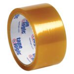 A partially unwound roll of MH-USA 2 x 110 yds. Clear Tape, featuring a glossy finish and displaying Tape Logic #51 Natural Rubber Tape branding, is available for all your packaging needs in cases of 36.