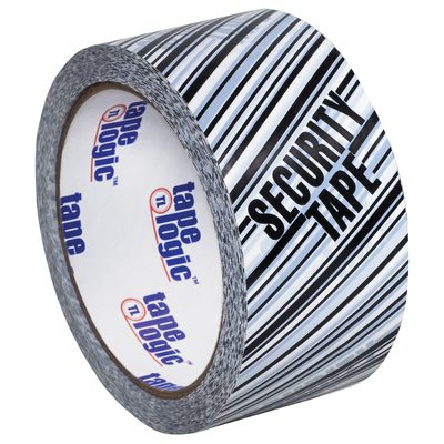 T902ST03.jpg The 2 x 110 yds. TL Security Tape Print from Tape Logic® features black and white stripes labeled SECURITY TAPE. It displays the Tape Logic® brand in blue and red inside. Its perfect for bulk needs, available as a case of 36 rolls.
