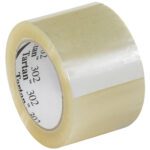 The 3 x 110 yds. Clear Tartan™ Box Sealing Tape 302, with a shiny, transparent surface, is perfect for sealing boxes or packages and is available in cases of 24 for efficient bulk use.