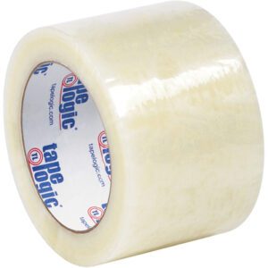 The 3 x 110 yds. Clear Tape Logic® Lbs6651 is a glossy, transparent tape that excels in cold weather for box sealing, featuring tape logic on the core and sold in packs of 24 rolls per case.