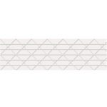 This rectangular white tile has a detailed pattern of overlapping thin black lines, similar to the precision and symmetry of 72mm x 375 White Central® 240 Reinforced Tape. Its geometric diamond design adds a modern touch to any space.