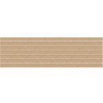 A rectangular tile with a beige background features a geometric pattern of intersecting diagonal and horizontal lines, similar to the elegant design on Kraft Central® 260 Reinforced Tape, 3 x 450 (10/Case).